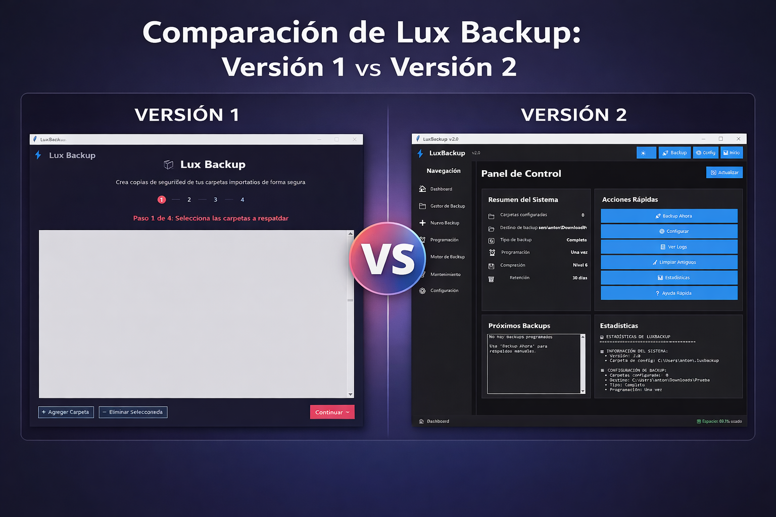 Lux Backup - Aplicación de copias de seguridad